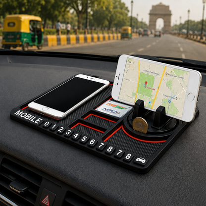 360° Rotating Car Phone Mount & Anti-Slip Dashboard Mat