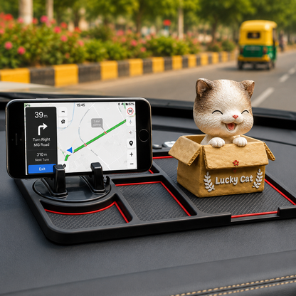 360° Rotating Car Phone Mount & Anti-Slip Dashboard Mat