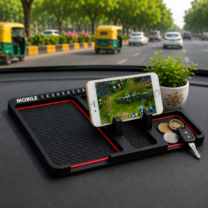 360° Rotating Car Phone Mount & Anti-Slip Dashboard Mat